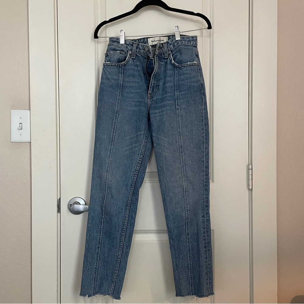 High waisted Reformation mom jeans